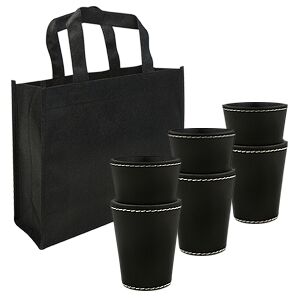 Set 6 Cachos de PU negro