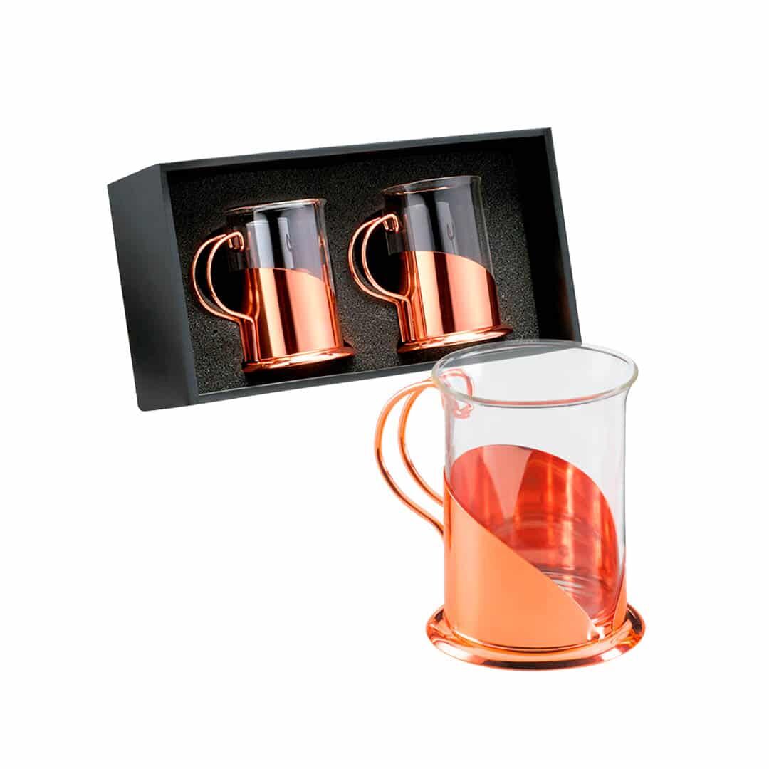 Set de 2 tazas para café encobrizadas